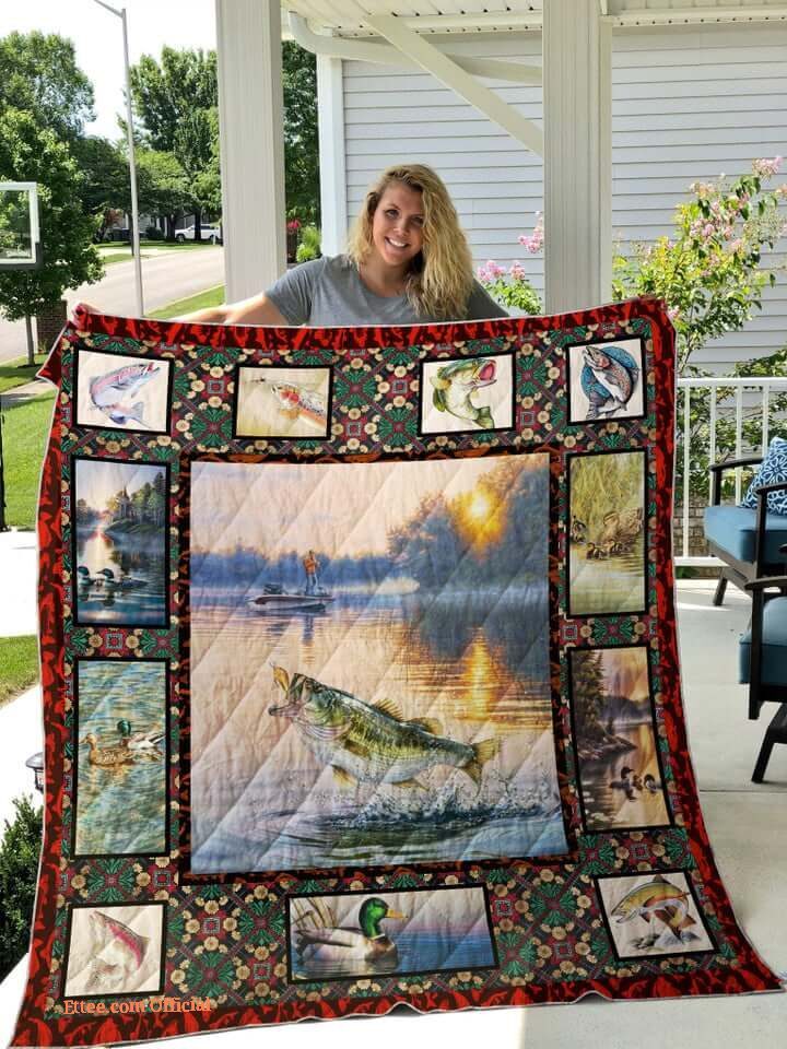 Fishing Quilt Blanket Great Gifts For Fishing Lover