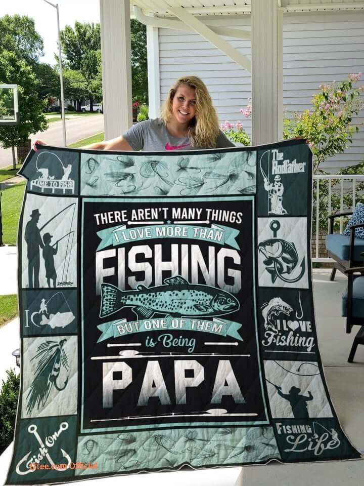 Fishing Papa Quilt Blanket
