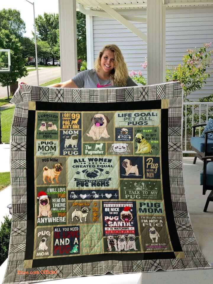 Pug Dog Pug You Very Much Pug Mom Quilt Blanket Great Customized Blanket