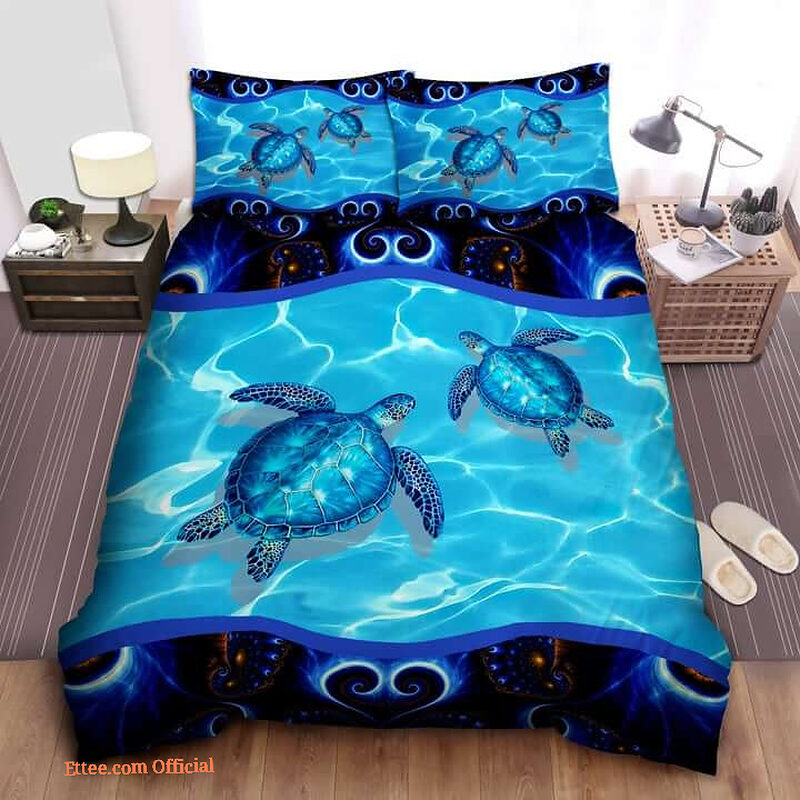 Sea Turtle Couple Cotton Bed Sheets Spread Comforter Duvet Cover Bedding Sets