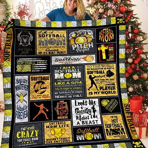 I'm The Crazy Softball Mom Quilt Blanket Great - Super King - Ettee