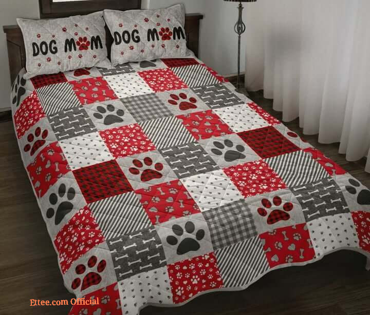 3D Dog Mom Paw Prints Cotton Bed Sheets Spread Comforter Duvet Cover Bedding Sets
