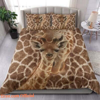 Giraffe Mom And Baby Cotton Bed Sheets Spread Bedding Sets