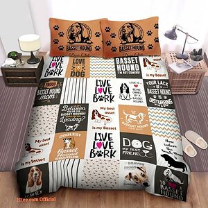 My Best Asset Is My Basset Basset Hound Mom Grandpa Cotton Bed Sheets Spread Comforter Duvet Cover Bedding Sets - King - Ettee