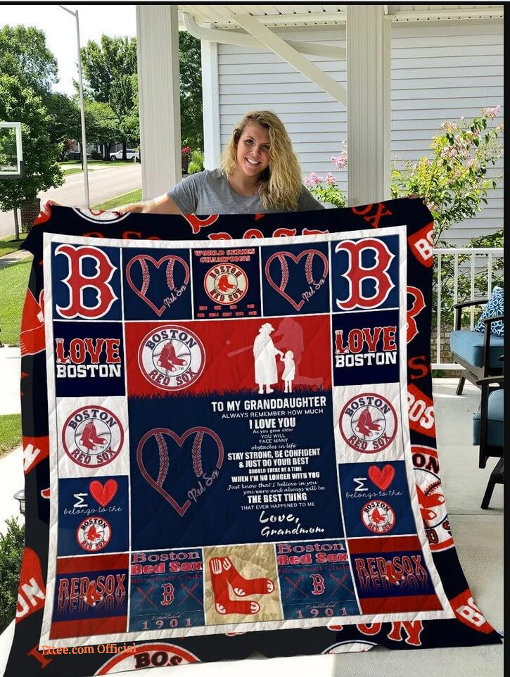 Boston Red Sox To My Granddaughter From Grandmom When I'm No Longer With You Quilt Blanket Great