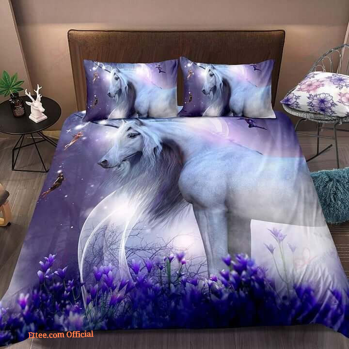 White Horse Bed Sheets Spread Comforter Duvet Cover Bedding Sets