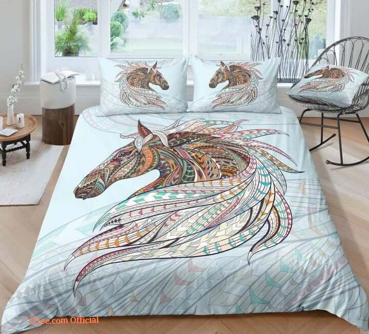 Tribal Horse Cotton Bed Sheets Spread Comforter Duvet Cover Bedding Sets