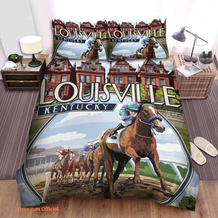 Kentucky Louisville Horse Racing Bed Sheets Spread Comforter Duvet Cover Bedding Sets