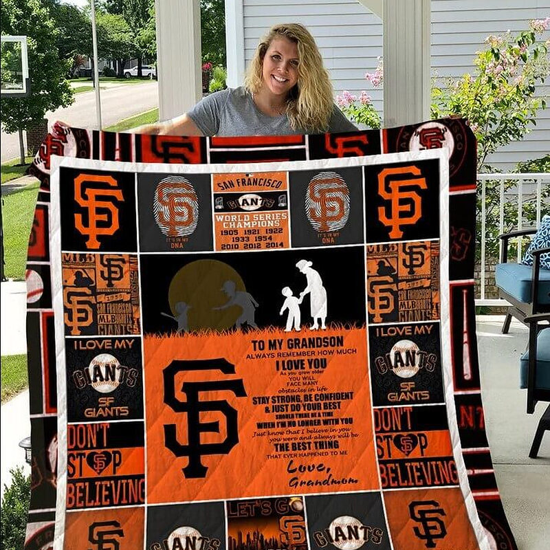 San Francisco Giants To My Grandson Quilt Blanket Grandmom Always Remember How Much I Love You Great - Ettee - grandmom