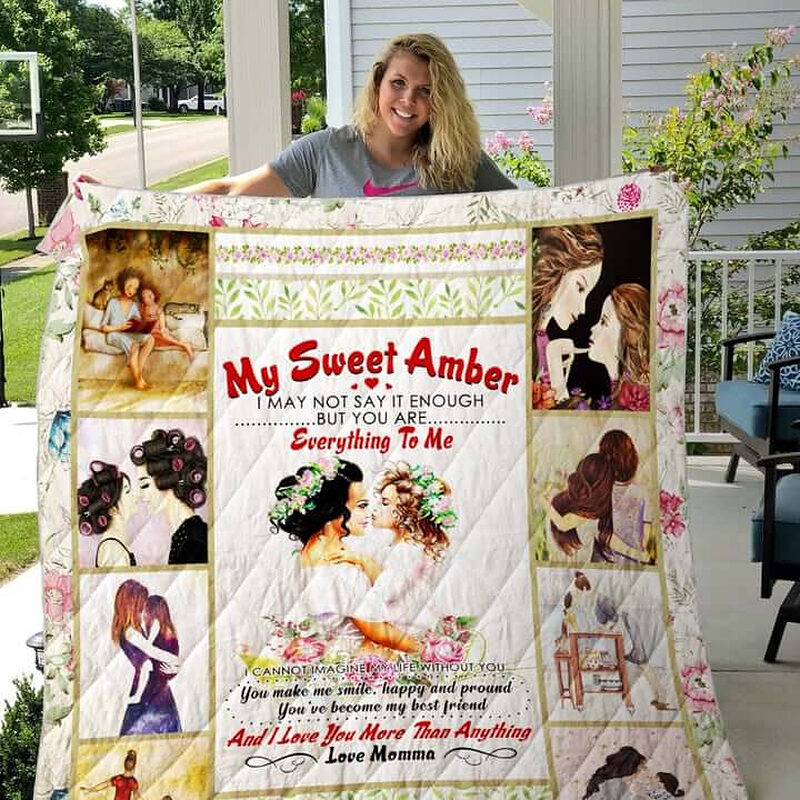 To My Daughter From Mom You Are Everything To Me Quilt Blanket Great - Super King - Ettee