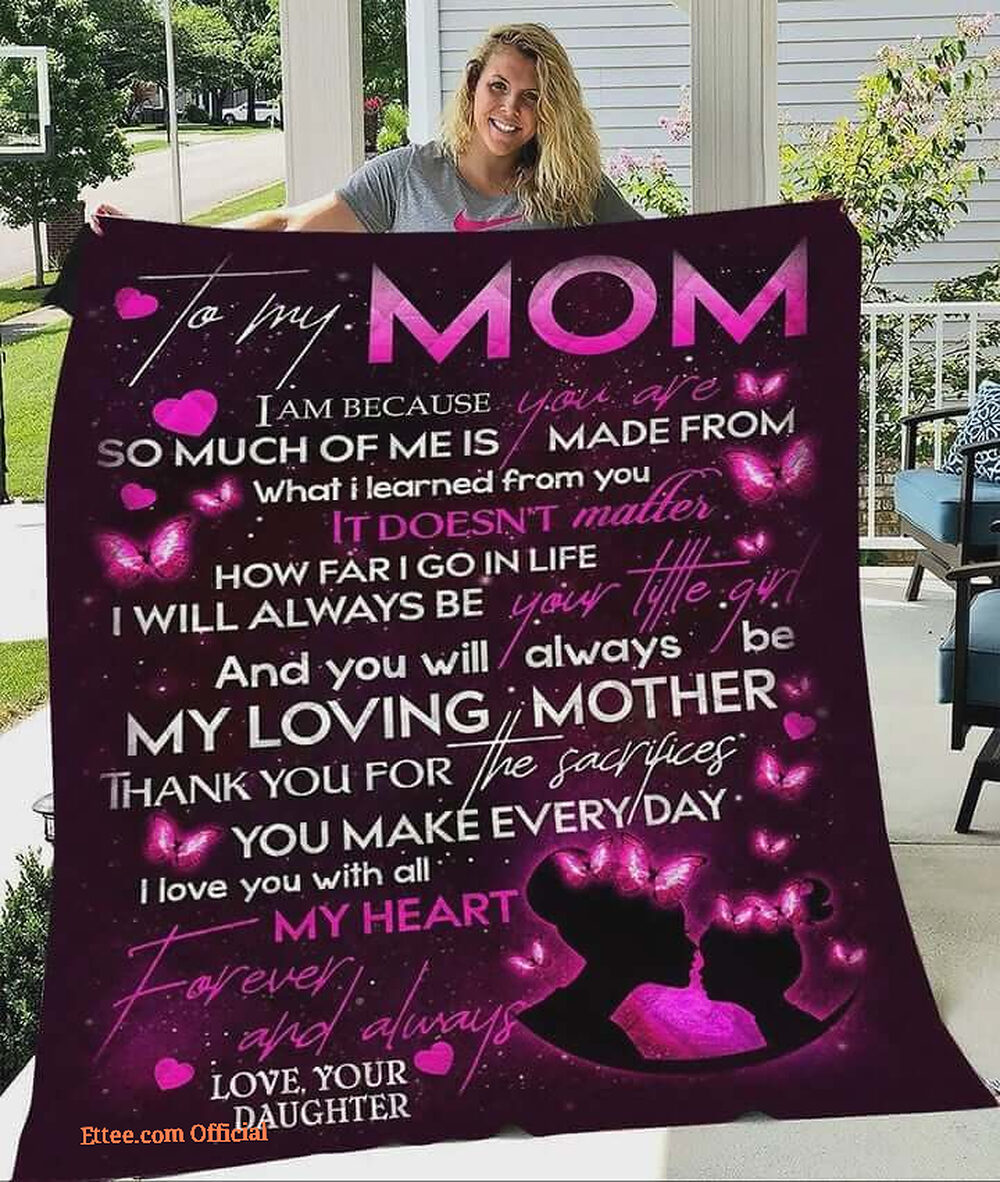 To My Mom Rose Throw Fleece Blanket Gift From Daughter Christmas Birthday Blanket - Ettee - Birthday