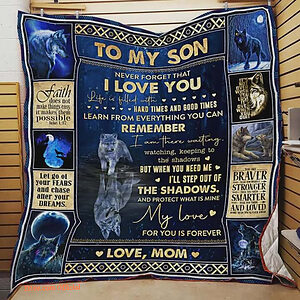 Wolf Family To My Son Quilt Blanket From Mom My Love For You Is Forever Great - Super King - Ettee