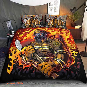 FIREFIGHTER BED SHEET - King - Ettee
