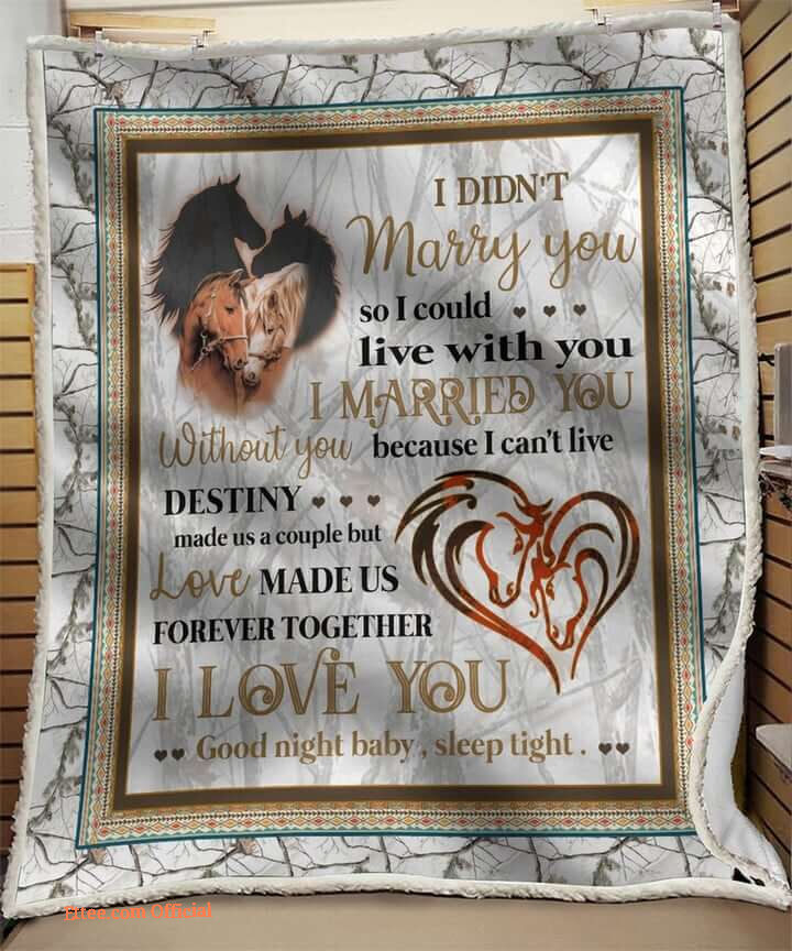 Horse Husband And Wife Love Made Us Forever Together Quilt Blanket Great