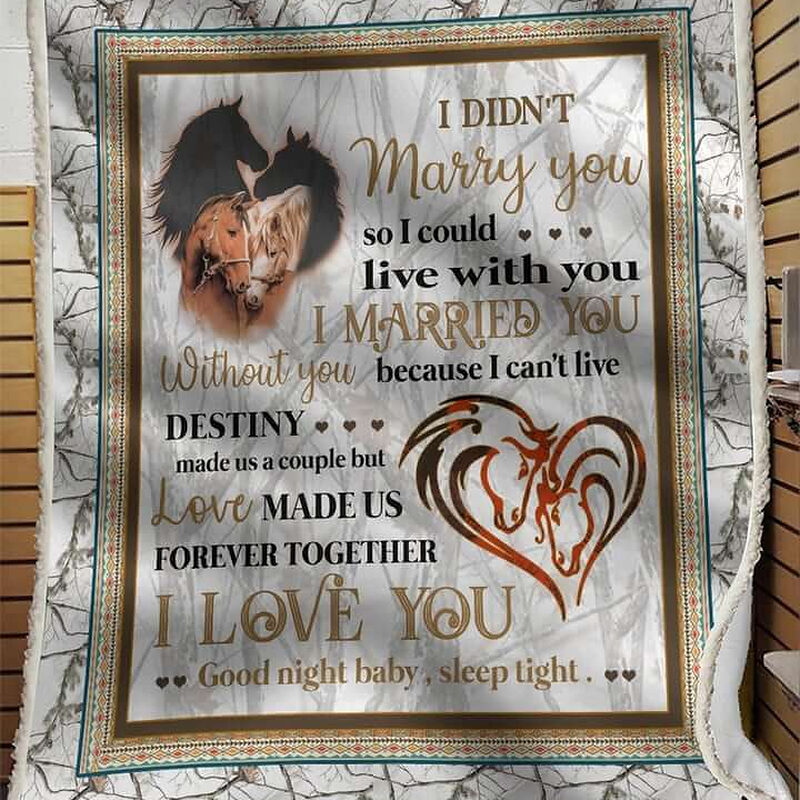Horse Husband And Wife Love Made Us Forever Together Quilt Blanket Great - Super King - Ettee