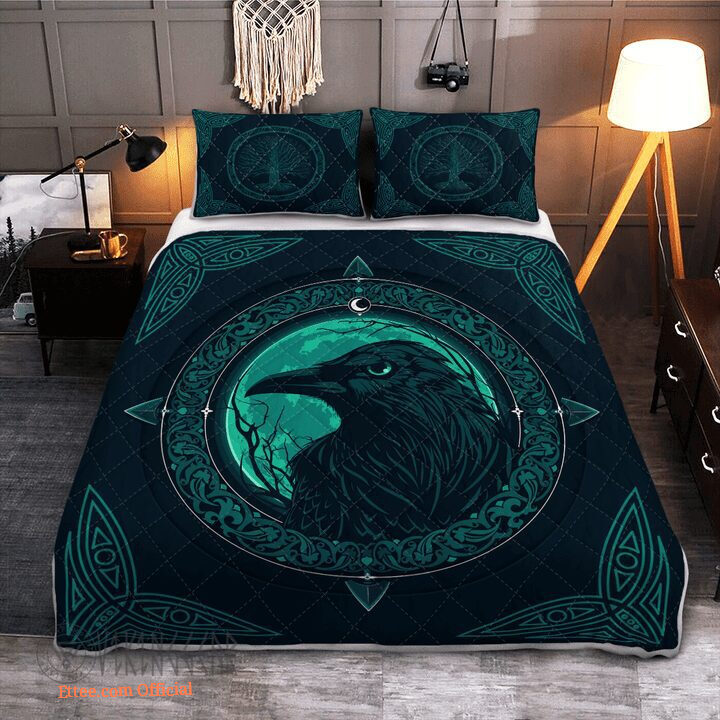 Viking Vegvisir Gold Quilt Bedding Set - Unique Gift for Me