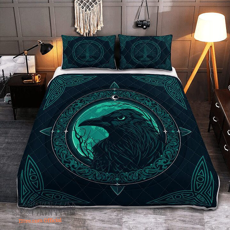 Viking Vegvisir Gold Quilt Bedding Set - Unique Gift for Me - King - Ettee