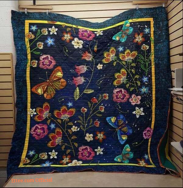 Butterfly And Flowers Quilt Blanket Great Blanket Gifts For Birthday Christmas Thanksgiving Anniversary
