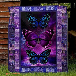 Blue Monarch Butterfly Quilt Blanket Great Gifts For Birthday Christmas Thanksgiving Perfect Gifts For Butterfly Lover - Ettee - Birthday