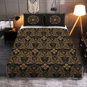Triple Horn Of Odin - Viking Quilt Bedding Set - King - Ettee