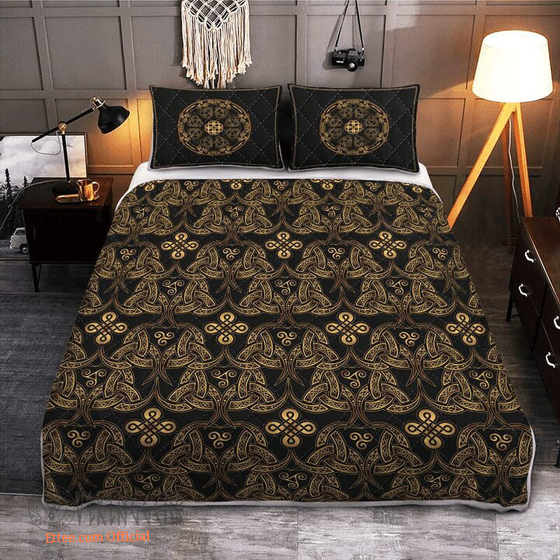 Triple Horn Of Odin - Viking Quilt Bedding Set - King - Ettee