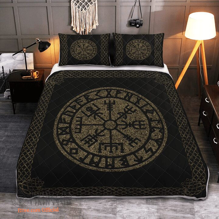 Vegvisir Made Of Stone - Viking Quilt Bedding Set
