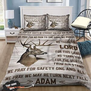 Deer Hunting A Hunter Prayer We Pray For No Pain Cotton Bed Sheets Spread Comforter Bedding Sets - King - Ettee