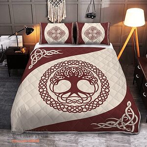 Viking Tree Of Life - Yggdrasil - Viking Quilt Bedding Set - King - Ettee