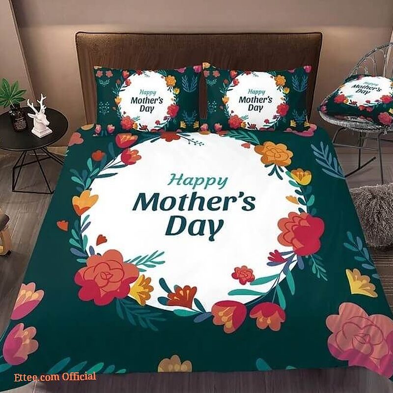 Happy Mother's Day Bedding Set Best Gift For Mom Bed Sheets Spread Comforter Bedding Sets - King - Ettee