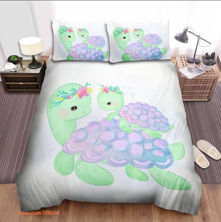 The Turtle Mom And Her Daughter Bed Sheets Spread Bedding Sets