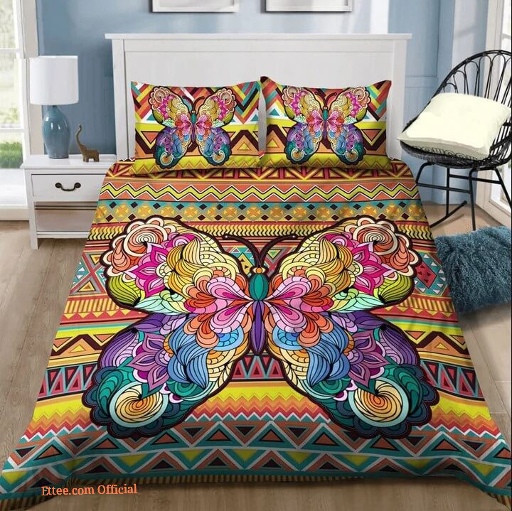 3D Butterfly Brocade Pattern Cotton Bed Sheets Spread Comforter Bedding Sets