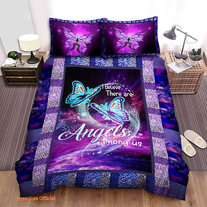 Butterfly Angels Among Us Bed Sheets Spread Bedding Sets - King - Ettee