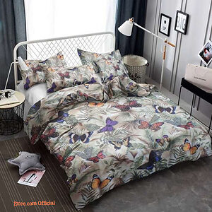 Butterfly Cotton Bed Sheets Spread Comforter Bedding Sets Gift For Women - King - Ettee
