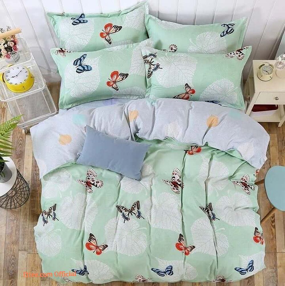 Butterfly Cotton Bed Sheets Spread Comforter Bedding Sets Gift For Friends - King - Ettee