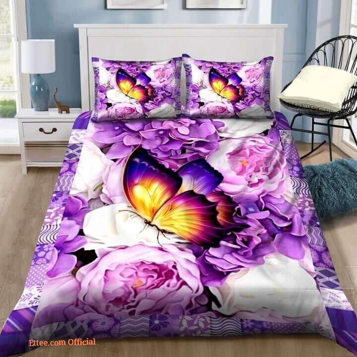 Butterfly Cotton Bed Sheets Spread Comforter Bedding Sets Gift