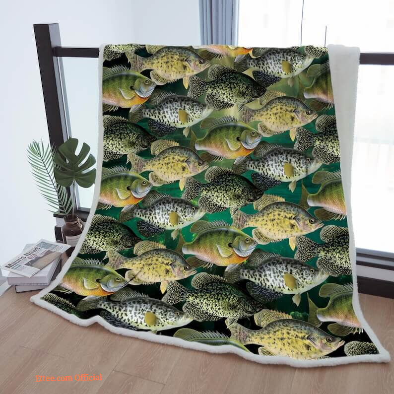 Sherpa Blanket Fisherman Cozy Cluster of Fish Throw Blanket To Father Grandma Grandpa Gift
