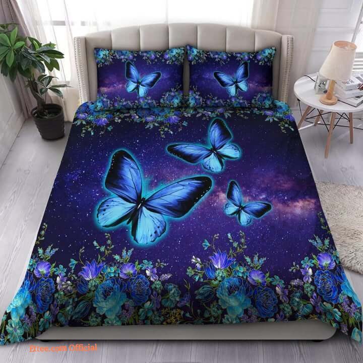 Lovely Butterfly Bedding Set Bed Sheets Spread Comforter Bedding Sets