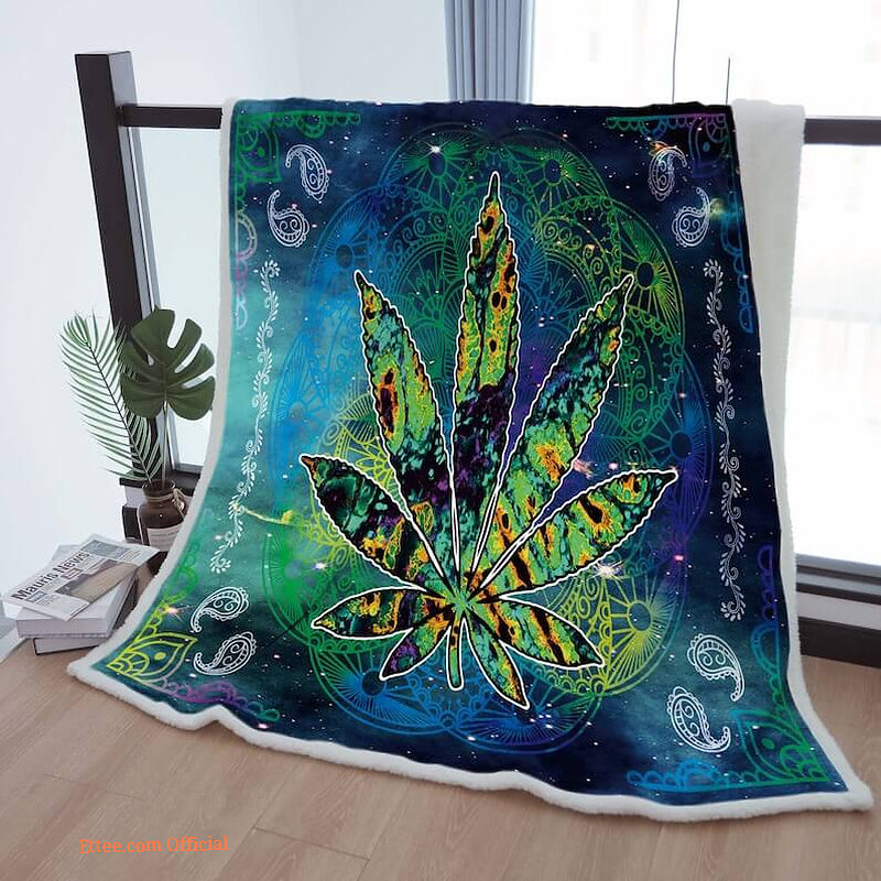 Sherpa Blanket Cozy Galaxy Boho Throw Blanket To Mother Grandma Grandpa Gift Room Decor - Super King - Ettee