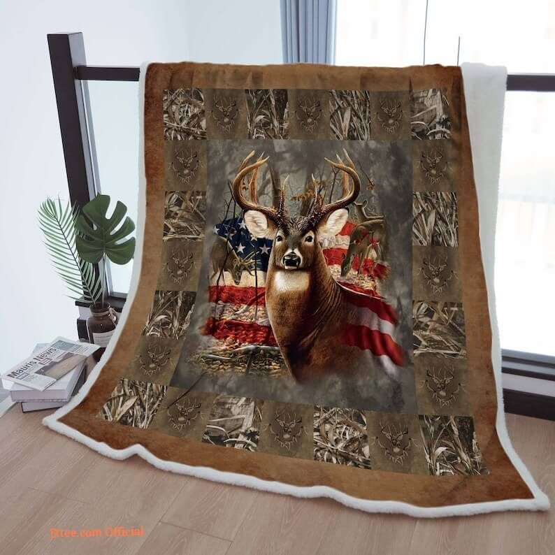 Sherpa Blanket Deer Throw Blanket To Mother Grandma Grandpa Gift