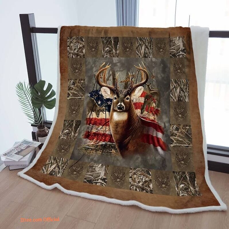 Sherpa Blanket Deer Throw Blanket To Mother Grandma Grandpa Gift