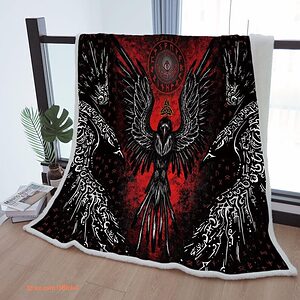 Sherpa Blanket Viking Prayer Vintage Throw - Perfect Gift for Mother, Grandma, and Grandpa - Super King - Ettee