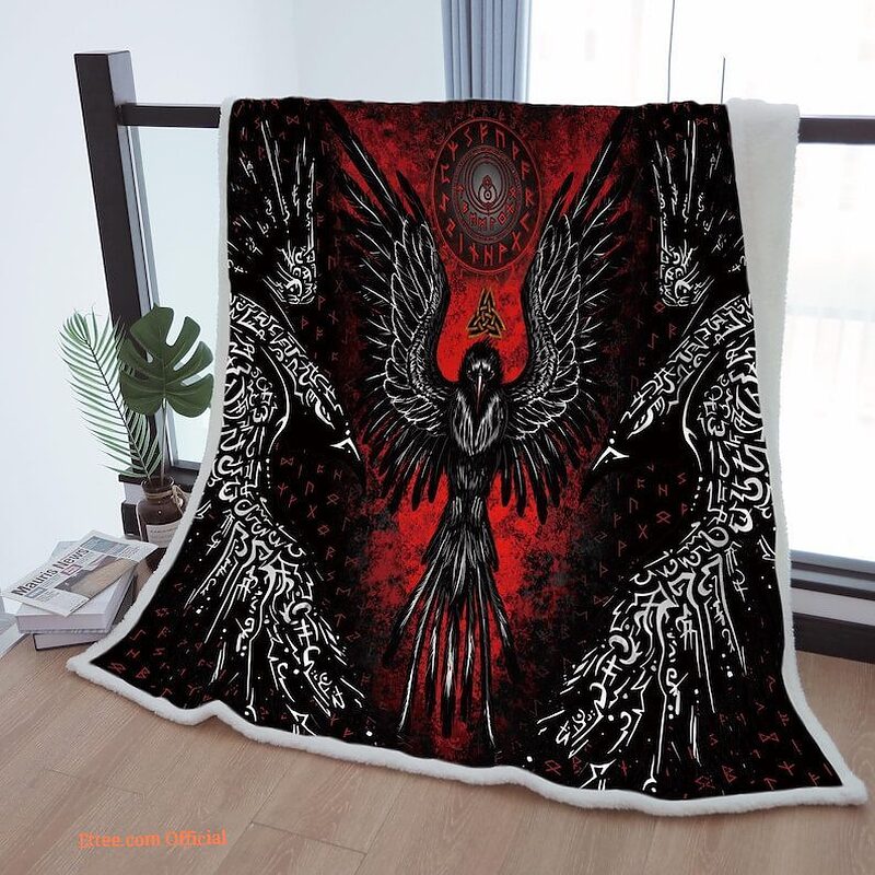 Sherpa Blanket Viking Prayer Vintage Throw - Perfect Gift for Mother, Grandma, and Grandpa - Super King - Ettee