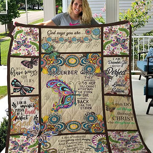 December Girl I Am The Storm Butterfly Artwork Quilt Blanket - Super King - Ettee