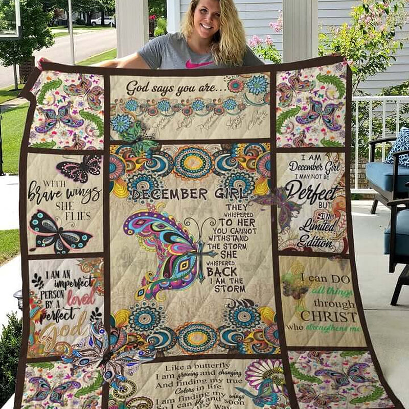 December Girl I Am The Storm Butterfly Artwork Quilt Blanket - Super King - Ettee