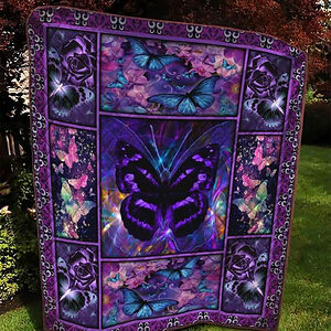 Purple Butterfly Quilt Blanket. Luxurious Super Soft Quilt Blanket. Best Mom Ever Gifts - Ettee - best mom ever gifts