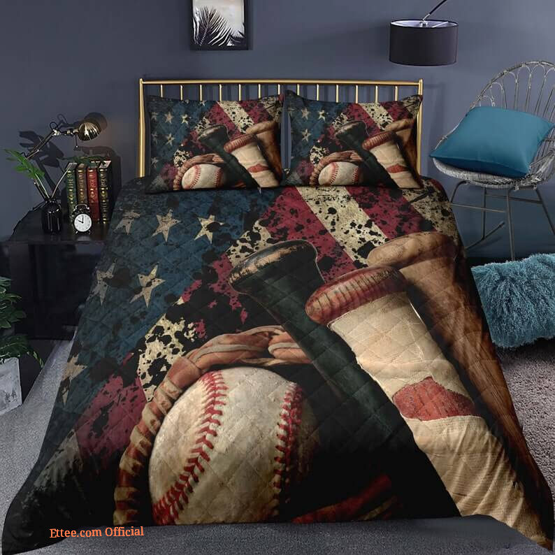 Baseball Sport 3pcs Comforter set 3D vintage Bedding set Quilt For Bedroom
