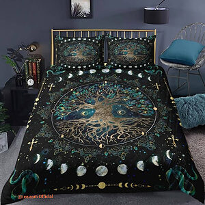 Lifetree 3pcs Comforter set Room Decor Bedding set Moon phase Quilt For Bedroom - King - Ettee