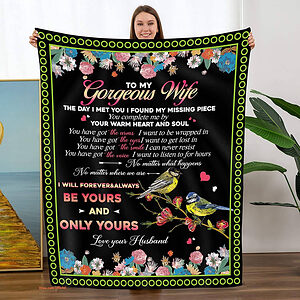 Gift to My Wife from Husband.for Wife Mothers Day Birthdays Gift. Soft Throw Blankets.Throw Blanket - Super King - Ettee