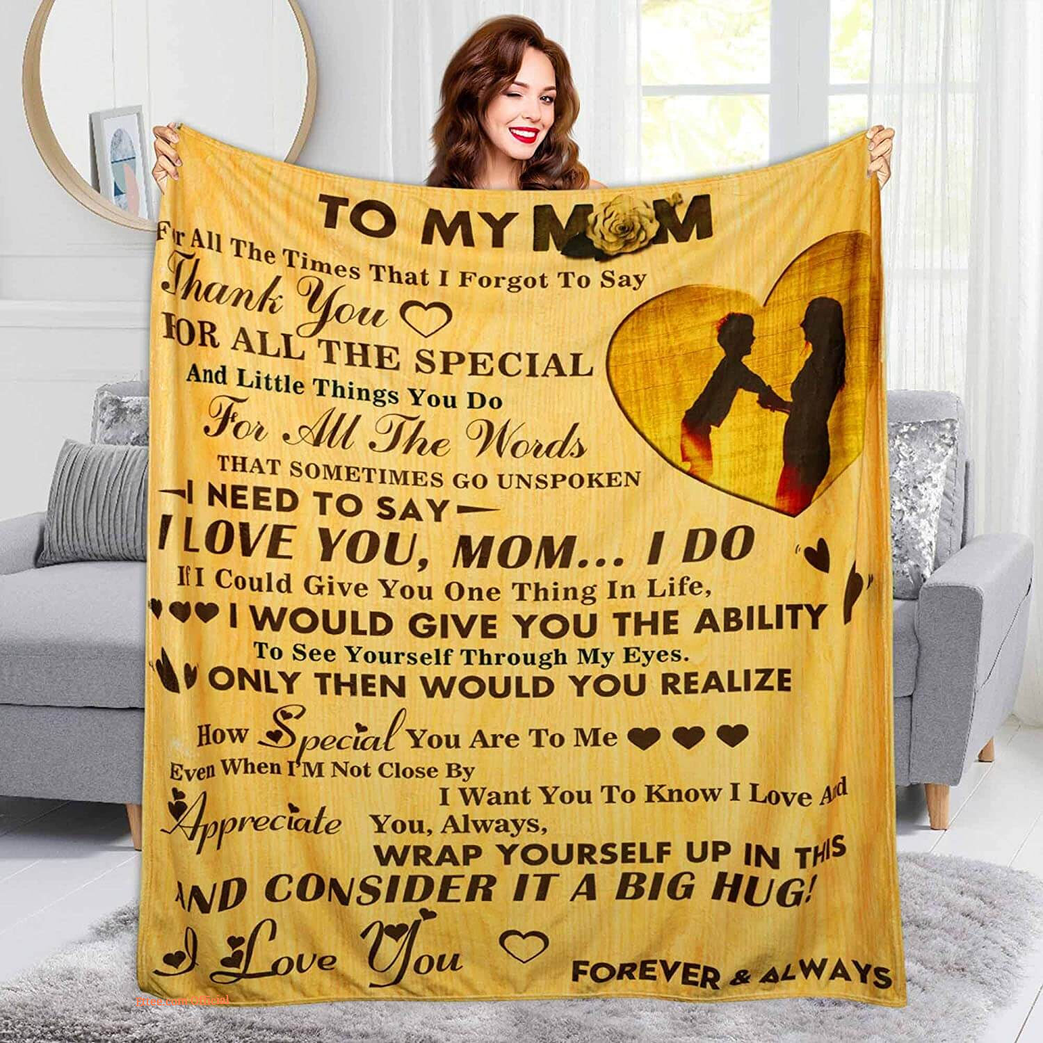 To My Mom Rose Throw Fleece Blanket Gift From Daughter Christmas Birthday Blanket - Ettee - Birthday