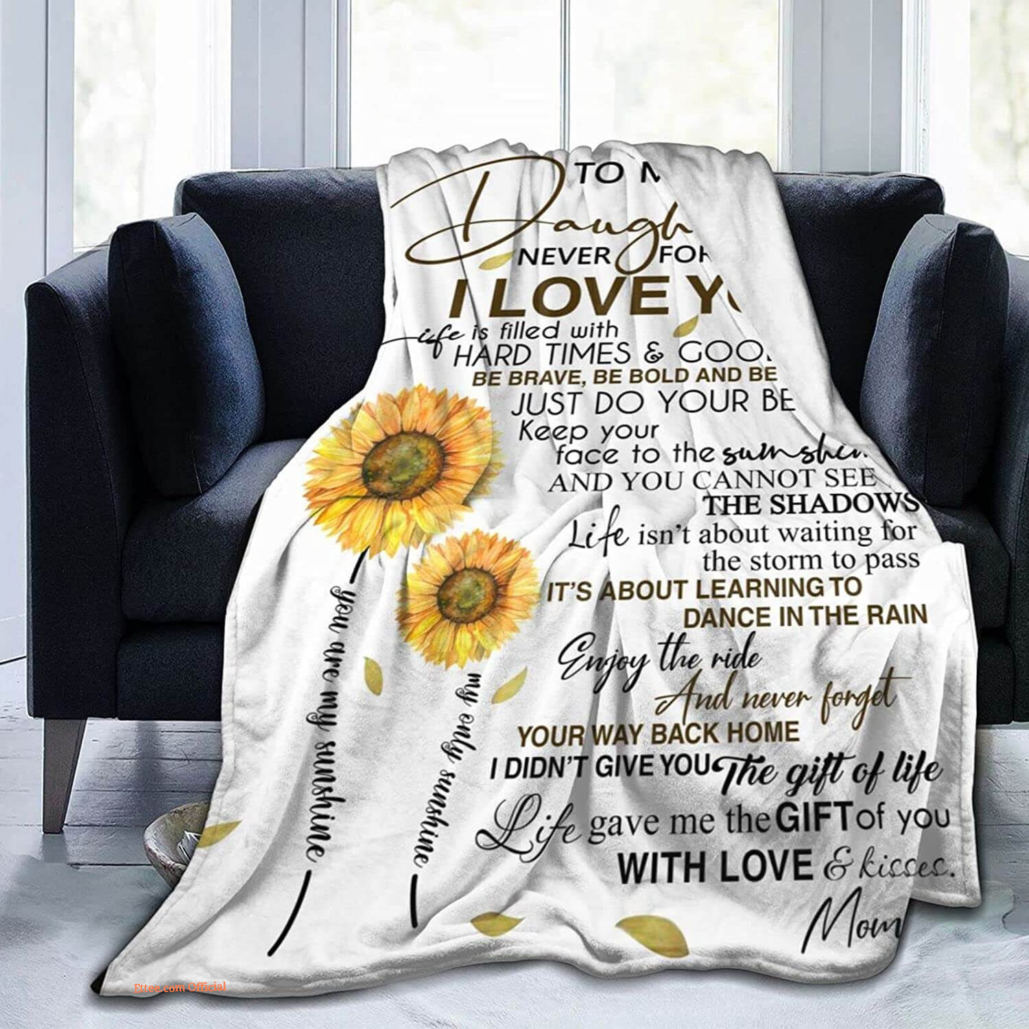To My Mom Rose Throw Fleece Blanket Gift From Daughter Christmas Birthday Blanket - Ettee - Birthday